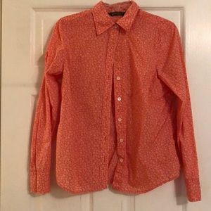 Vintage Eddie Bauer Coral/White Patterned Top